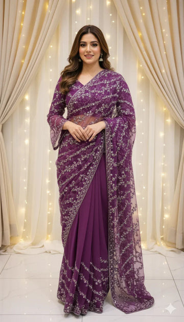PURPLE PEARL HANDMADE SAREE