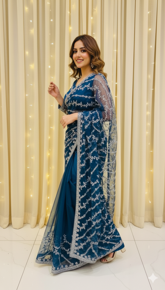BLUE PEARL HANDMADE SAREE