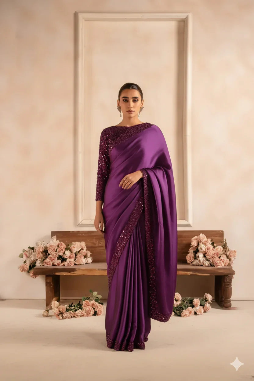 Purple Silk Saree